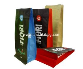 China Food Grade Laminated Material PET Side Gusset Custom Logo Zipper Bag For Coffee Packing supplier