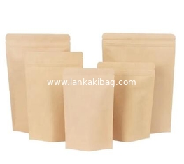 China Custom Printed High Quality Kraft Paper Resealable Bags For Food supplier