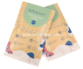 China Stand up Ziplock Biodegradable printed kraft paper bags for underwear packing supplier