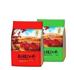 China Custom Design Laminated Material Flat Bottom Zip Lock Snack Food Packaging Jujube Bags supplier