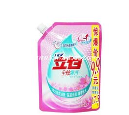 China Custom Printing Household Liquid Package Reusable Leakage Proof Stand Up Plastic Detergent Spout Pouch supplier