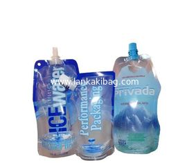 China Liquid Packing Stand Up Custom Printing Disposable Drinking Water Plastic Pouch Bag With Spout supplier