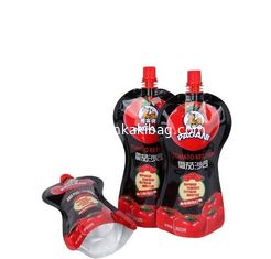 China Condiment Packaging Custom Printing Spout Doypack Bag Standing Pouch Pack For Tomato Sauce With Nozzle supplier