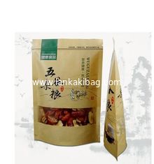 China High Quality Small Packaging Customized No Printing Food Grade Brown Sealable Paper Bags With Zipper And Window supplier