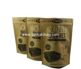 China Customized Printing Aluminum Foil Stand Up Packaging Zipper Kraft Brown Paper Bag supplier