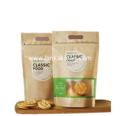 China Zipper lock Kraft paper Stand up Dry Food bag with Window to packing dried fruit supplier