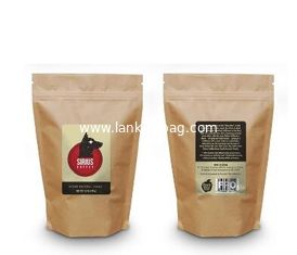 China Kraft Paper Bag with Window Standing up kraft Packaging Bags Zipper kraft paper Coffee packages supplier