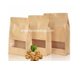 China Resealable zipper kraft paper food packaging bag with window 8 colors colorful printing supplier