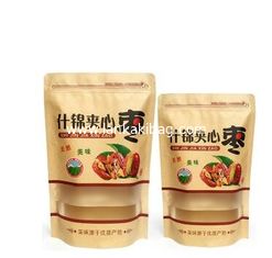 China craft paper pet dog food bag with resealable zipper kraft bag for food supplier