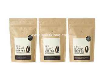 China Standing Up Food Grade Custom Biodegradable Kraft  Zipper  Paper Bag For Coffee Packaging supplier