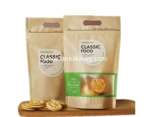 China Food grade colorful kraft paper plastic flat bottom zipper packaging bag for Cookie supplier