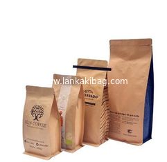 China Standing Up  biodegradable kraft paper snack Bag for  Coffee Bean Packing with tie supplier