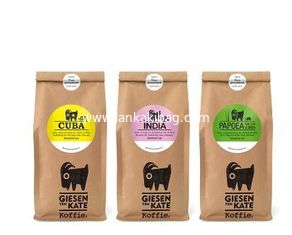 China Eco Friendly Customized Logo Promotional Stand Up Kraft  Paper Bag for Coffee/Tea Packing supplier