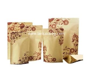 China Professional Manufacturer Promotional Bag Stand Up Pouch Kraft  Zipper Paper for Coffee Bean Packing supplier