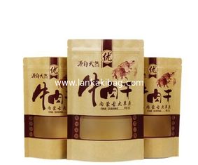 China Top Quality Eco-friendly Recyclable Food Grade brown kraft paper bag With Window For Snack Packaging supplier