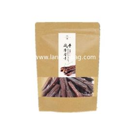 China Colorful Factory Food Grade Kraft Paper Beef Jerky Packaging Custom Logo Printed Bags Zip Top supplier