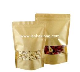 China Printing Moisture-Proof Kraft Food Grade Packaging Small Wax Lined Paper Bags With Clear Window For Dried Food supplier