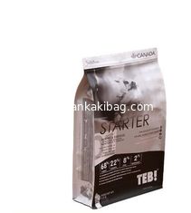 China Quad sealed aluminium foil pet food bag with top resealable zipper supplier
