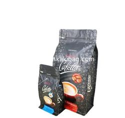China Recyclable Aluminum Foil  Zipper seal coffee food packaging bags with white logo printed supplier