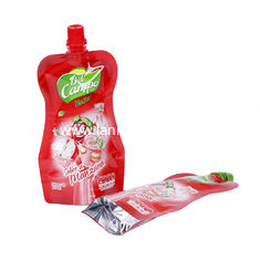 China Food Grade Customized Plastic stand up plastic bag spout Top Beverage Bags drink bag with clear spout pouch supplier