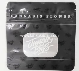China Custom k smell proof bag plastic stand up pouch with aluminum foil clear window tobacco leaf bag supplier