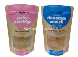 China Eco friendly stand up food plastic paper bag pouch custom bag made of kraft paper with window supplier