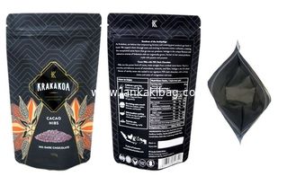 China Customized printing food grade stand up pouch matte black zip lock food bag packaging supplier