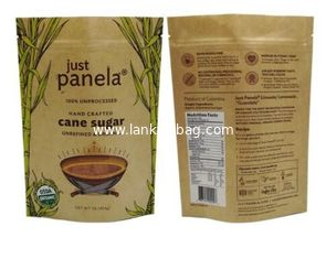 China Wholesale Biodegradable Zipper Brown Kraft Paper Bags Tea/Food Packaging Stand Up Paper k Bag supplier