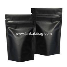 China Customized Aluminum Foil Stand up Mylar Plastic Black k Pouch Matt Finish  Packaging Bag supplier