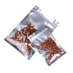 China One Side Clear One Side Aluminum Foil 3 Side Seal Flat Zipper Bag supplier