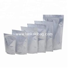 China Food grade resealable retail stand up barrier pouch silver poly aluminum foil zipper bag for packaging snack/candy/tea supplier