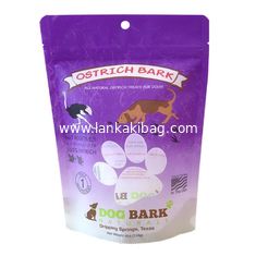 China stand up pouch pet dog food bag with resealable zipper dog treats plastic packaging bag supplier