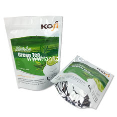 China resealable aluminum foil zip lock stand up green coffee tea bag supplier