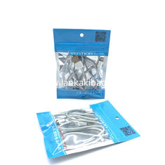 China Resealable aluminum foil zipper pouch clear front mylar electronic packaging bag supplier