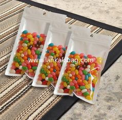 China white Translucent pearl film zipper bag  for jewelry/Apprarel packaging supplier