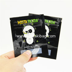 China custom label printed 0.5g 1g 2g black matte smell proof aluminum foil k zipper bags supplier