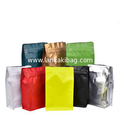 China Eight-sided zipper bag flat bottom black aluminum foil k bags stand up pouches for air valve coffee bean wholesale supplier
