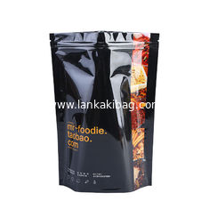 China Black Printing Eight-sided Zipper stand up zip lock aluminum foil food grade bag for Tobacco Packing supplier