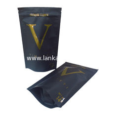 China 8oz 16oz 32oz UV Gloss printing and Matte Black custom k stand up pouches for nuts snack food packaging supplier