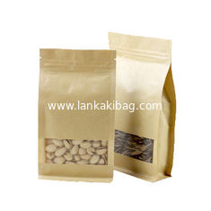 China Resealable custom zipper top kraft paper snack cookie packaging plastic k stand up pouch food paper bag supplier