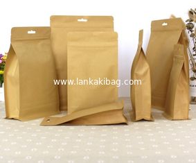 China Clear Flat bottom stand up kraft k paper bag without Window supplier