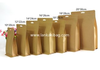 China Transparent  Stand Up Pouch k Kraft Paper zipper Bags without Clear Window supplier