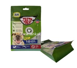 China Custom flat bottom stand up pouch PE k plastic bags for dog food packaging supplier