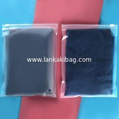 China One side transparent one side frosted bag clothing packaging bags plastic zip lock clear plastic bag with zipper supplier