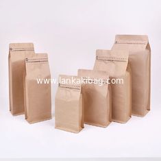 China Customized Kraft Paper Stand up Zipper Pouch Coffee Bags with Valve supplier