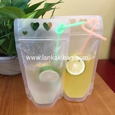 China Portable Juice Beverage Packaging Bag Ziplock Transparent Matte Stand Up Pouch supplier