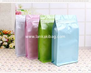 China Stand up Flat Bottom Aluminum Foil/Kraft Paper Printed Coffee Plastic Valve Bags supplier