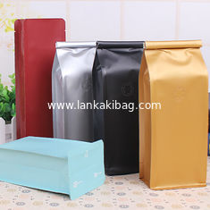 China One Pound Coffee Bean Stand up Zipper Valve Block Bottom Pouch With Seal Tape supplier