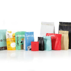 China Stand up resealable food grade coffee packaging flat bottom pouch ziplock bag supplier