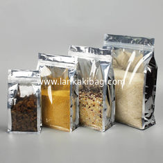 China Food grade flat bottom plastic 8 side Food vacuum sealed translucent clear plastic zipper bag supplier